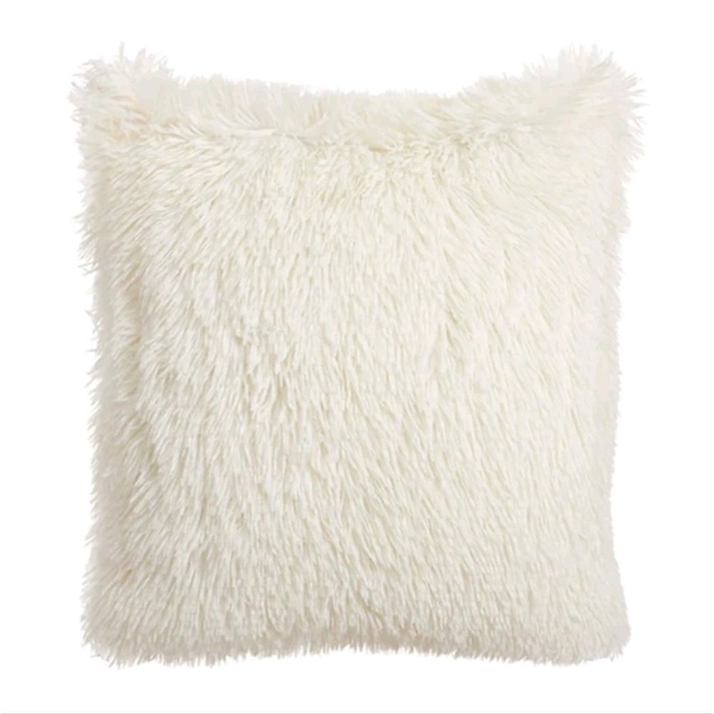 Cream Fuzzy Pillow Cover